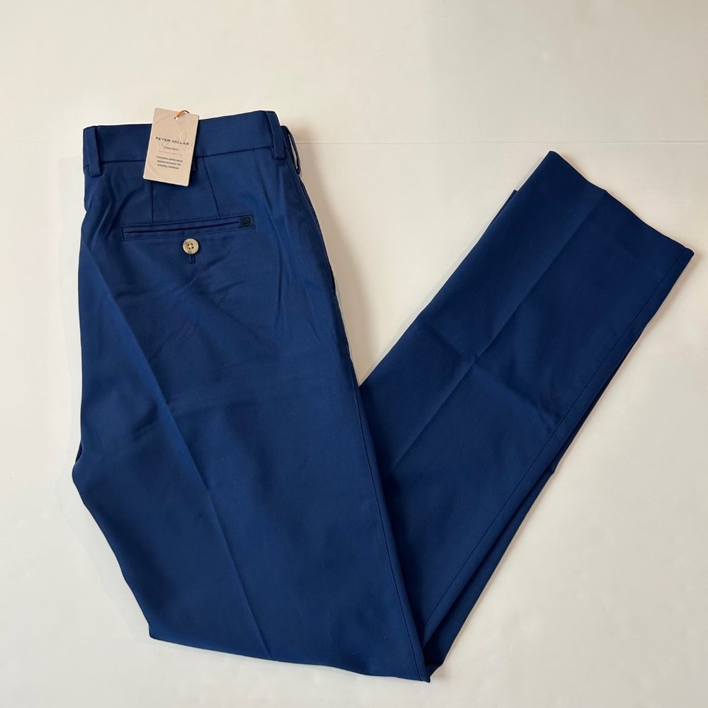 Men's Peter Millar Raleigh Performance Crown Sport Navy Blue Size 33 x 32